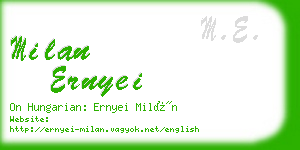 milan ernyei business card